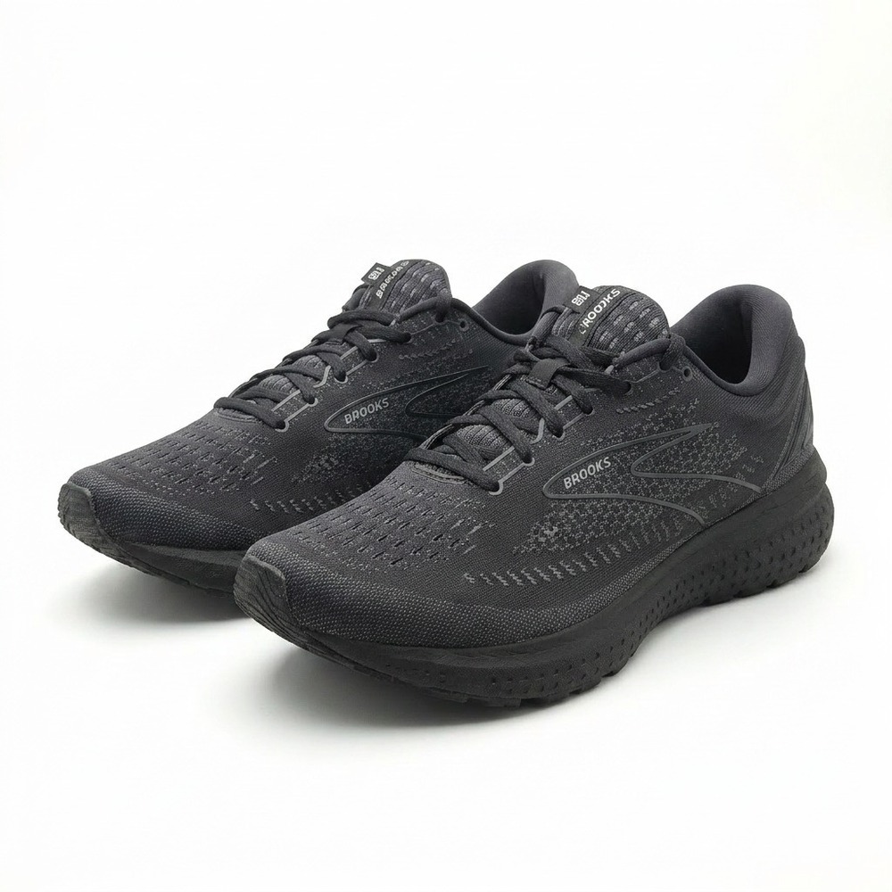 Brooks Glycerin 19 Mens 13 Triple Black Neutral Cushion Running Shoes Flaw